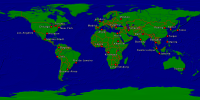 Welt (Typ 1) Städte + Grenzen 4000x2000
